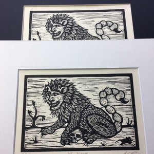 Manticore bestiary woodcut limited edition of 18 signed and matted prints image 4