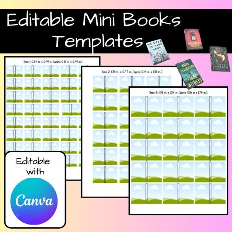 Editable Mini Books Templates, Canva, Dollhouse, Journal, Crafting ...