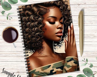 Praying Black Woman Notebook: Camo Afrocentric Christian Journal
