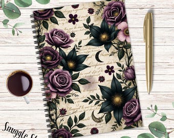 Dark Floral Journal: Gothic Roses & Celestial Script - Gift for Writers