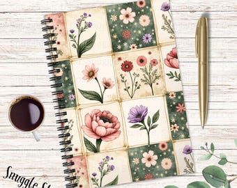 Vintage Patchwork Floral Journal: Cottagecore Botanical Notebook