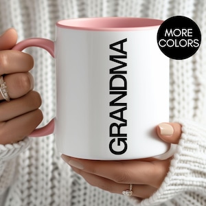 Grandma Mug - White Ceramic Coffee Cup Gift for Grandma, Minimalist Grandma Coffee Mug, Mother&#39;s Day Gift, Birthday Present for Nana BIG