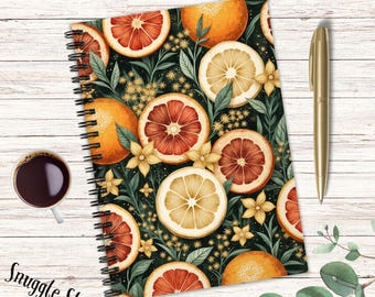Citrus Fruit Journal: Blood Orange, Lemon, Botanical Design
