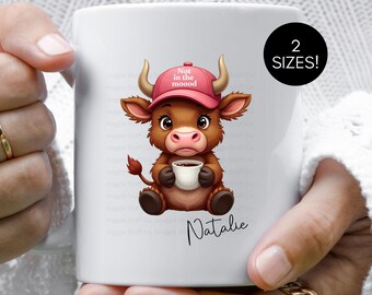 Personalized Highland Cow Coffee Mug: Funny Farm Animal Gift