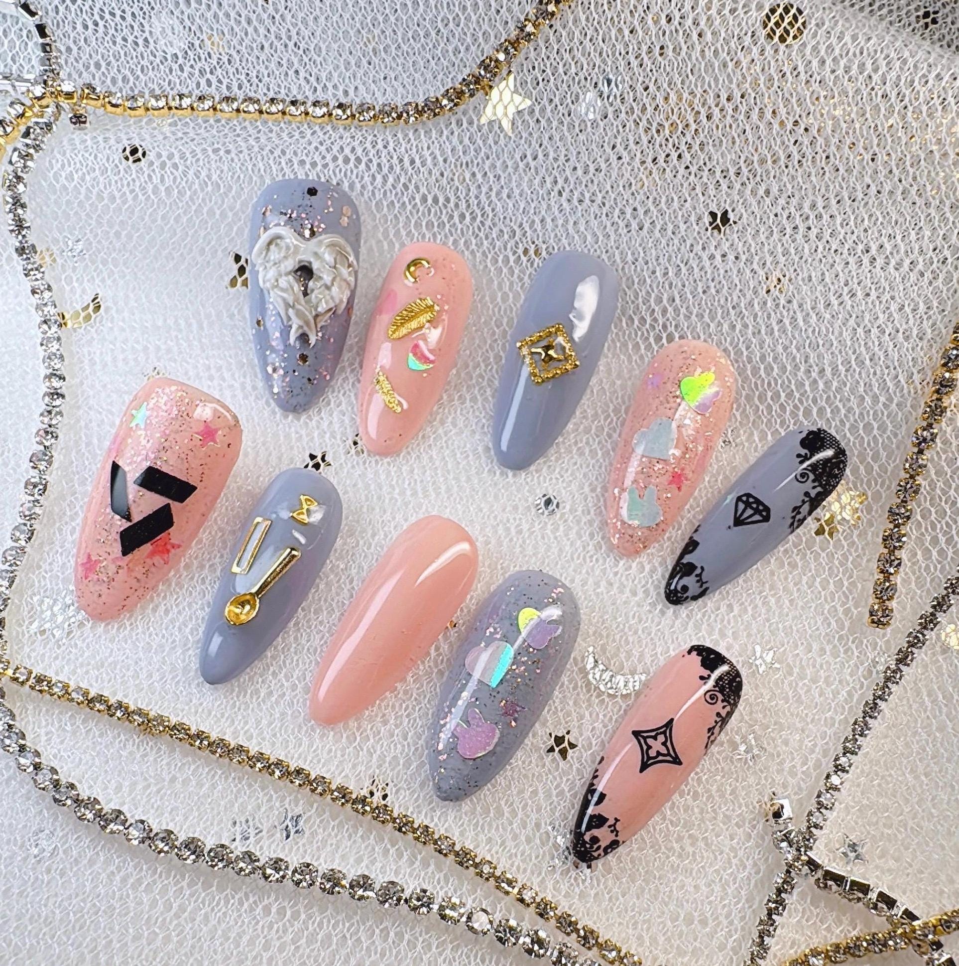 ANNAページ　ネイルパーツ　kpop TXT SEVENTEEN SEVENTEEN ネイルチップ ネイルチップ（つけ爪） Lunabell nail