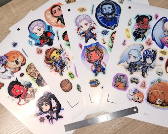Baldur's Gate 3 Chibi Vinyl Sticker Sheets / Decals