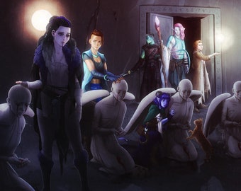 Critrole M9 Weeping Angel Scene Art Print - Multiple Sizes Available - "Become Every Nightmare"