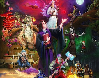 Critrole BH & DM Campaign 3 Art Print - Multiple Sizes Available - "Children of the Blightstar"