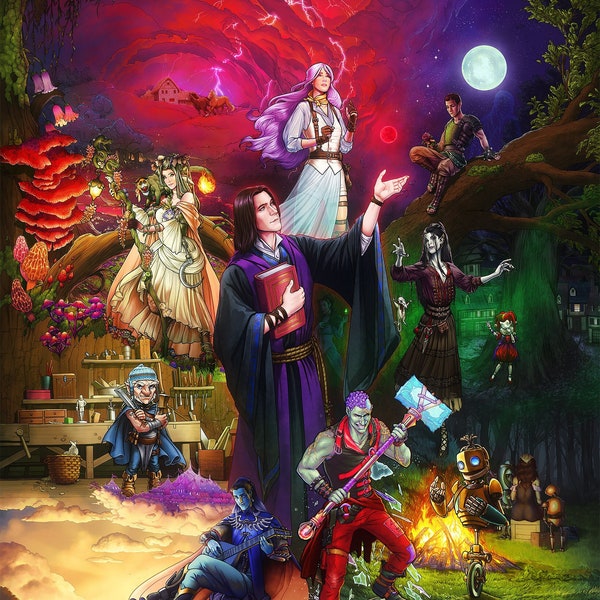 Critrole BH & DM Campaign 3 Art Print - Multiple Sizes Available - "Children of the Blightstar"