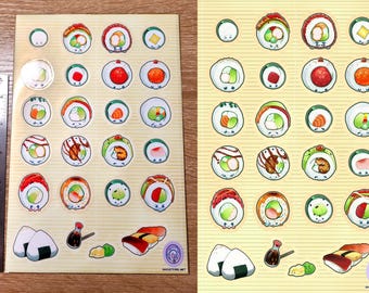 Cute Sushi Vinyl Sticker Sheets / Decals