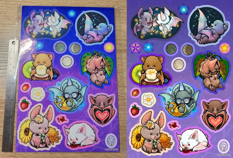 Textile Sticker Bat Che Bats Chibi Vinyl Sticker Sheets / Decals - Etsy