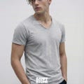 100% Cotton Basic Mens T-Shirt, Solid Color Short Sleeve, Soft and Breathable Casual Summer Shirt, V-neck Fashion Design Slim Fit Top product logo
