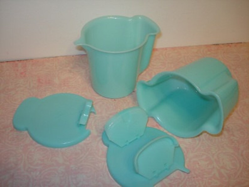 Vintage Tupperware Cream and Sugar Set Blue j Etsy