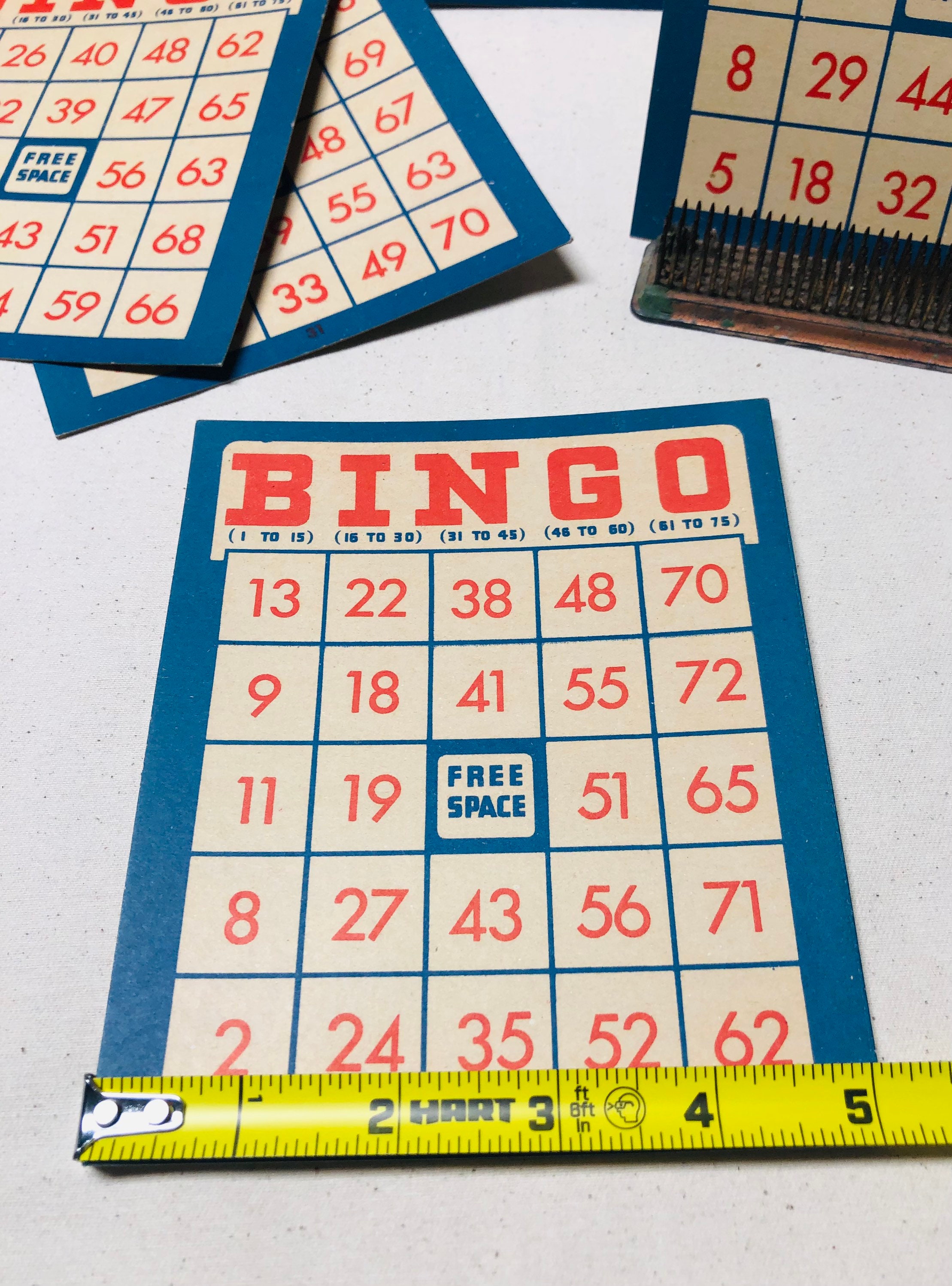 Vintage Bingo Cards Vintage Red White and Blue Bingo Cards - Etsy
