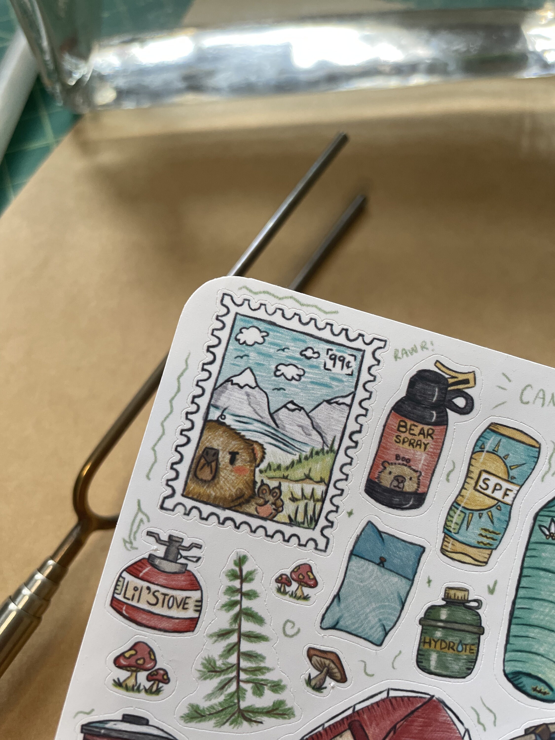 Camp Sticker Craft Camp Sticker Sheet, Journal Decals, Planner Decorations, Camping ...