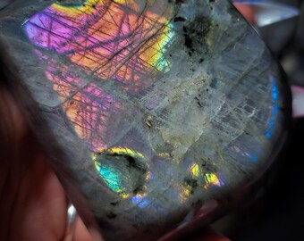 Labradorite Crystal Freeform Flashy mix of colors on both sides (115AB)