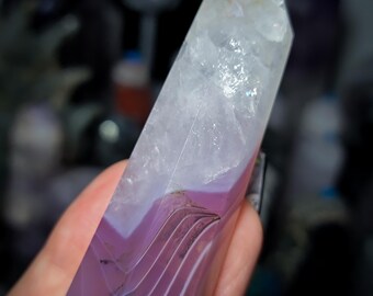 Pink Jelly Agate Tower | Crystal Point (28D)