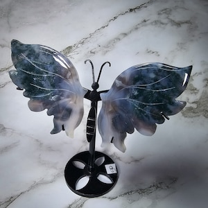 Moss Agate Butterfly Wings