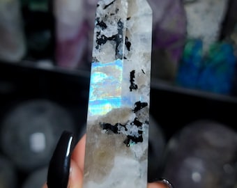 Rainbow Moonstone Tower | 3.7 Inch Polished Crystal Point (42A)