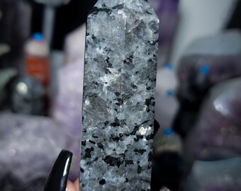 Larvikite Tower with Silver Shimmer | 3.9 Inch Polished Crystal Point (40E)