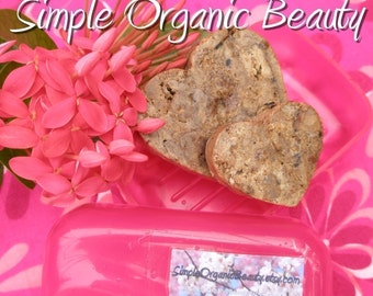 For Extra Oily Skin/Acne 2 Heart Shaped Bars RAW African Black Soap