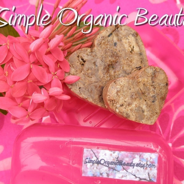 For Extra Oily Skin/Acne 2 Heart Shaped Bars RAW African Black Soap