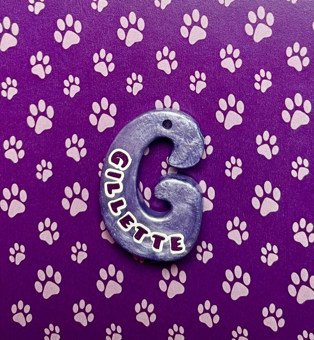 Alphabet Letter Resin Dog Tag - Etsy