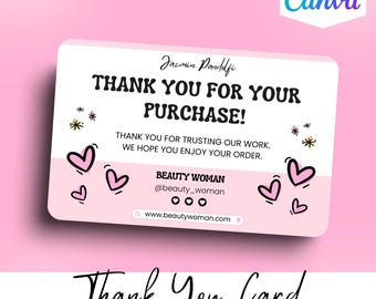 DIY Thank You Card Template, Small Business Insert (Digital Download)