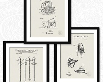Vintage Veterinary Patent Prints | Set of 3 | Gift for Veterinarian or Horse Lover | Equine Clinic Decor | Farm Animal Care Wall Art