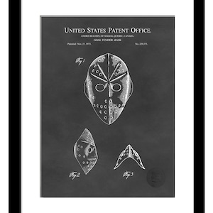 Vintage Hockey Art | 1973 Goalie Mask Patent | Perfect Gift for Hockey Fans | Hockey Memorabilia Prints | 3 Print Set | Gift for Goalie