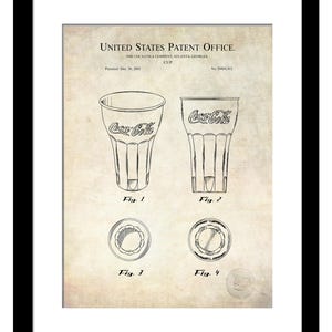 Coca-Cola Can Glass Design | Print of 2003 Promotional Glass Patent | Restaurant Wall Art | Coca-Cola Memorabilia | Classic Americana Decor