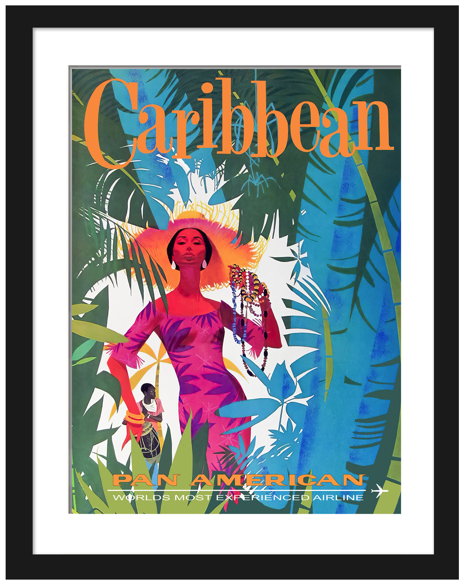 Caribbean Jungle Dance Travel Poster | Reproduction of Pan Am's