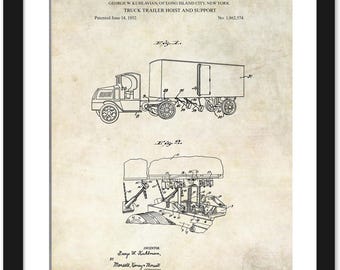 Vintage Bulldozer Design | Print of 1932 Hydraulic Tractor Patent | Gift for Builder or Engineer | Workshop or Garage Wall Decor