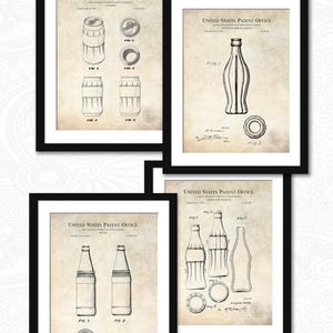 Vintage Coca-Cola Design Collection | 4 Print Set | Classic Americana | Gift for Coke Collectors | Retro Restaurant Wall Art
