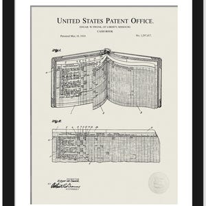 Vintage Accounting Office Art | 1919 Cash Book Patent | Gift for Accountants | Financial History Decor | Office Wall Art
