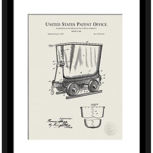Industrial Heritage Decor | 1903 Mine Car Patent | Vintage Mining Art | Gift for Engineers | Classic Wall Decor