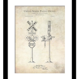 Classic Railway Signal Print | 1935 Traffic Signal Patent | Vintage Railroad Decor | Gift for Train Lovers | Retro Railway Art