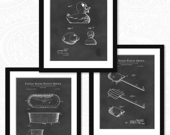 Vintage Bathroom Decor | 1887 Tub, 1895 Clawfoot Tub, 1895 Bath-Tub Patents | Set of Three Prints | Classic Spa Art