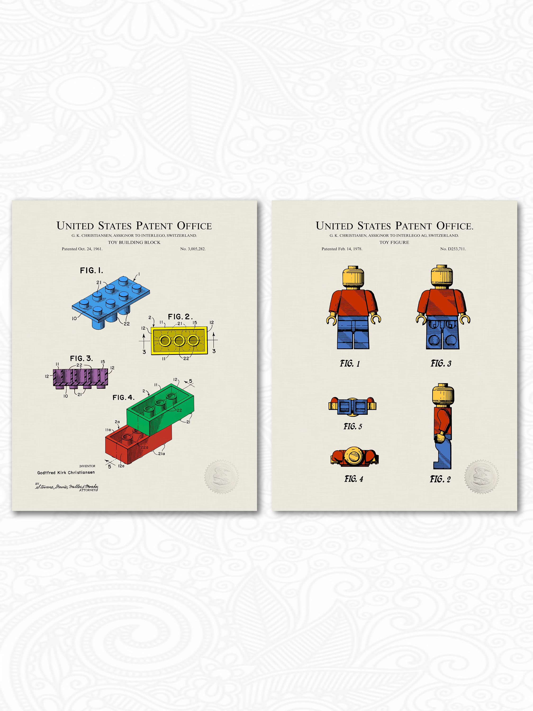 Classic Building Block Designs | Prints of 1961 & 1978 Patents ...