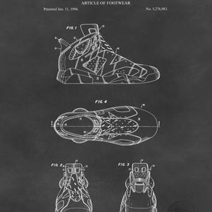 Vintage Basketball Design Print | 1994 Nike Sneaker Patent | Sports Decor for Home or Office | Gift for Basketball Enthusiast