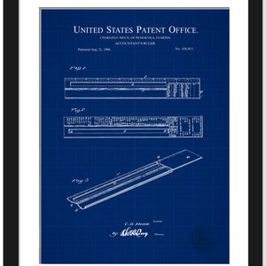Vintage Office Decor | 1900 Accountant&#39;s Ruler Patent | Gift for Accountants | Home Office Wall Art | Unique Accounting Print