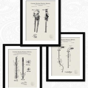 Vintage Plumbing Tool Set | Pipe Wrench, Drain Tool & Alignment Patnets | Gift for Plumber or Contractor | Workshop Wall Decor