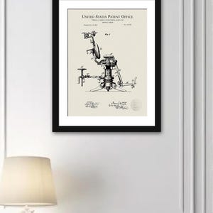Elegant Dental Office Art | 1889 Dental Chair Patent | Vintage Dentist Office Decor | Gift for Dental Professionals
