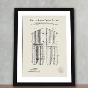 Goalkeeper Leg Guard Patent | 1916 Vintage Hockey Equipment Print | Ice Hockey Room Decor | Goalie Gift | Unique Sports Wall Art