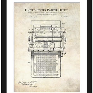 Vintage Office Decor | 1912 Adding Machine Patent | Gift for Accountants | Retro Office Art | Unique Calculator Decor