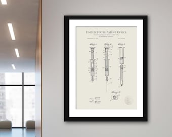 Vintage Syringe Design | Print of 1951 Medical Patents | Gift for Doctor or Nurse | Hospital Wall Decor | Medical Clinic Wall Art