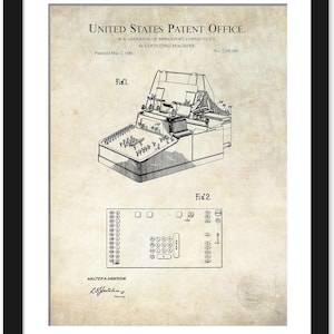 Accounting Machine Patent Print | 1944 Vintage Office Calculator Art | Financial Decor for CPA or Bookkeeper | Retro Tax Prep Gift