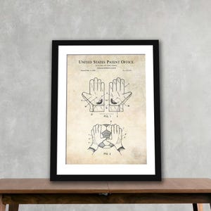 Vintage Soccer Wall Art | 1998 Goalkeeper Glove Patent Print | Gift for Soccer Goalie | Football Decor | Sports Fan Art