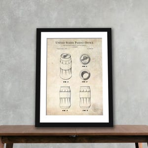 Coca-Cola Can Design | Print of 1995 Can Patent | Restaurant Wall Art | Coca-Cola Memorabilia | Classic Americana Decor