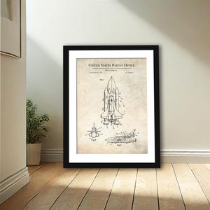 Classic Space Shuttle Print | 1975 NASA Space Vehicle Patent | Retro Nasa Art | Space Exploration Wall Decor | Gift for Space Enthusiasts